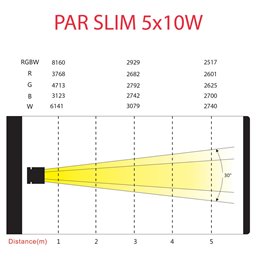 PAR SLIM 5x10W HEXA