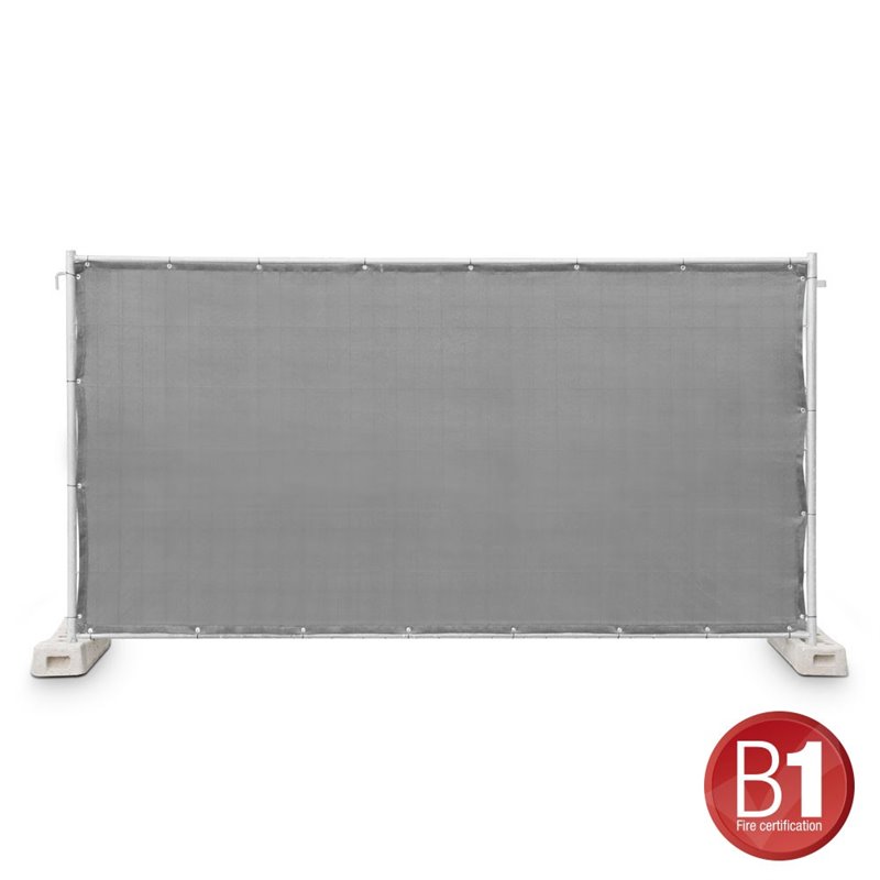 Tissu pour masquage de barrière Type 800, 1,76 x 3,41 m, avec œillets, gris