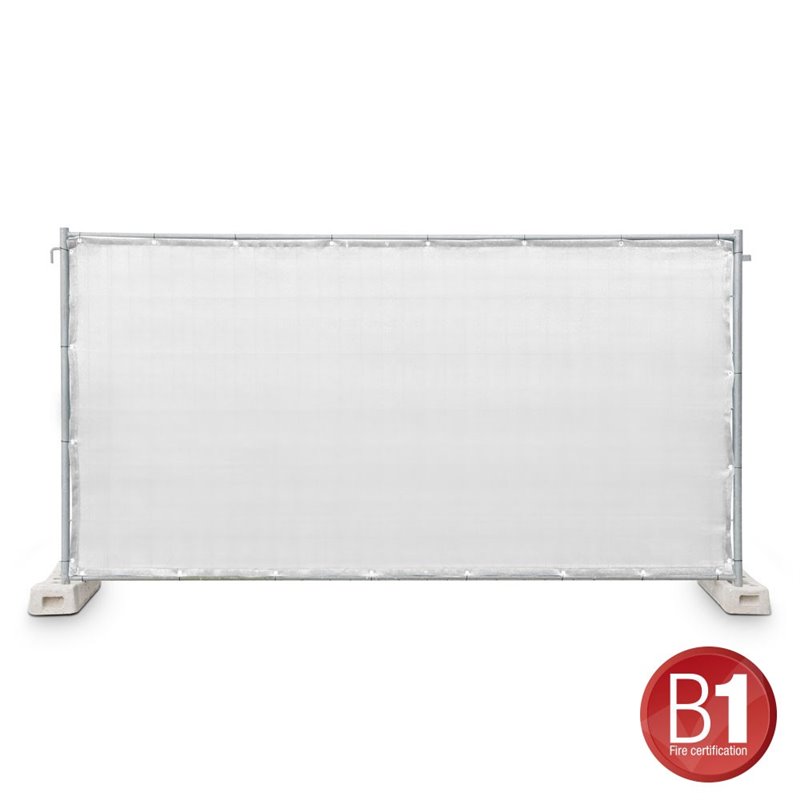 Tissu pour masquage de barrière Type 800, 1,76 x 3,41 m, avec œillets, blanc