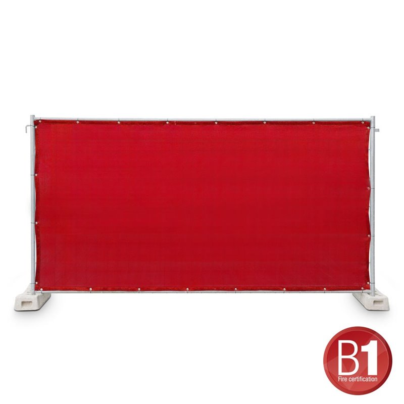 Tissu pour masquage de barrière Type 800, 1,76 x 3,41 m, avec œillets, rouge