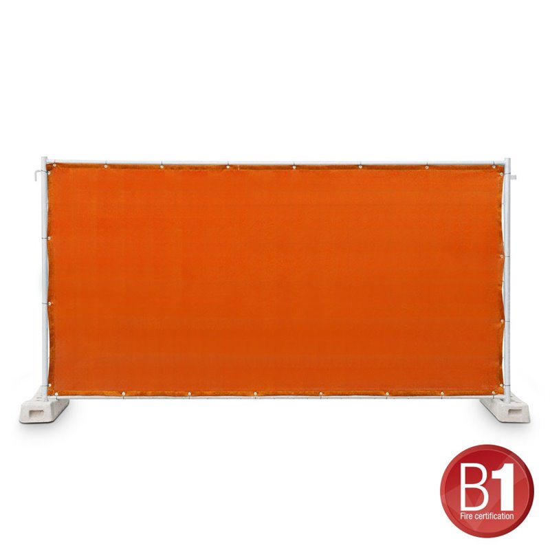Tissu pour masquage de barrière Type 800, 1,76 x 3,41 m, avec œillets, orange