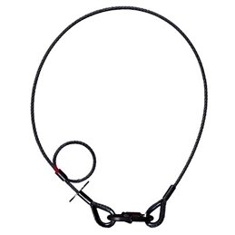 Corde de sécurité Saveking® 3 mm, 1 m, cosse des deux côtés, noire