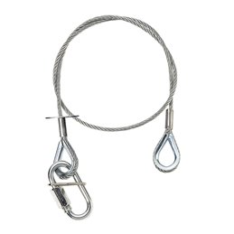 Corde de sécurité argent 3 mm, 0, 6m, dé à coudre des deux côtés, jusqu'à 5 kg, argent