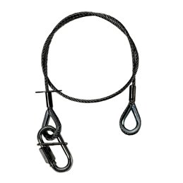 corde de sécurité 3 mm, 0,6m, dé à coudre des deux côtés, jusqu'à 5 kg, noir