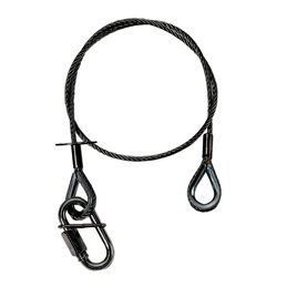 corde de sécurité 3 mm, 0,6m, dé à coudre des deux côtés, jusqu'à 5 kg, noir