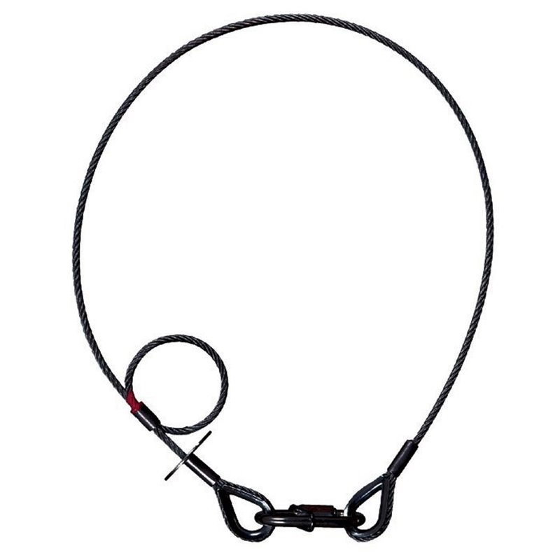 Corde de sécurité Saveking® 4 mm, 1 m, cosse des deux côtés, noire