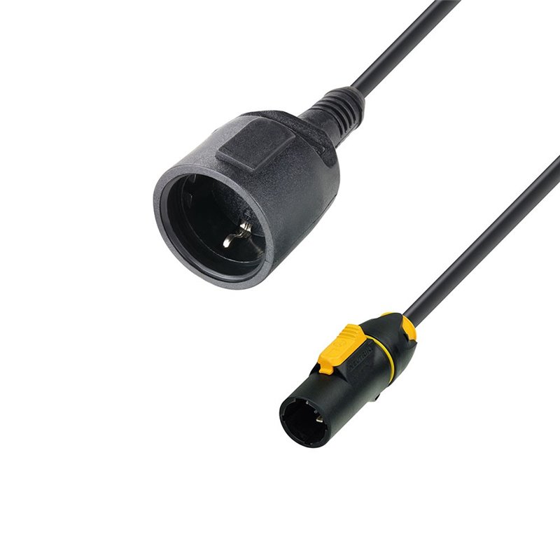 1.5 m Rubber Jacketed Extension Power Cord CEE7/7 socket to PowerCon True One 3 x 1.5 mm²