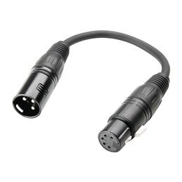 Adaptateur DMX XLR femelle 5 points vers XLR mâle 3 points 0,2 m