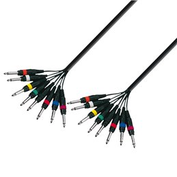 Câble Multipaire 8 x Jack 6,35 mm mono vers 8 x Jack 6,35 mm mono 3 m