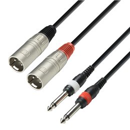 Câble audio 2 connecteurs XLR sur 2 connecteurs jack mono 6,3 mm, 3 m