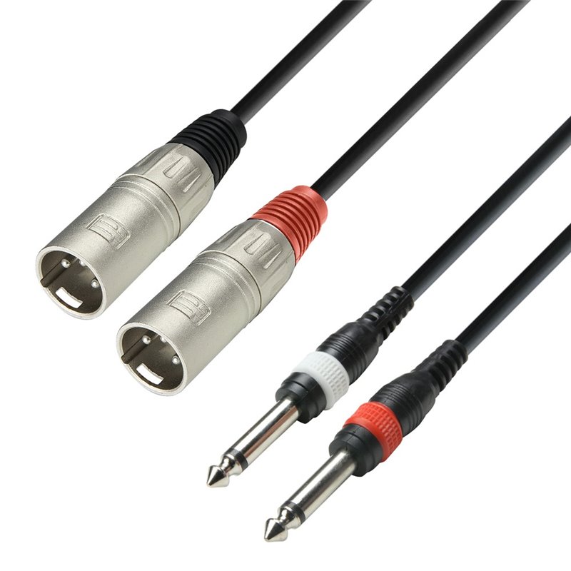 Câble audio 2 connecteurs XLR sur 2 connecteurs jack mono 6,3 mm, 3 m