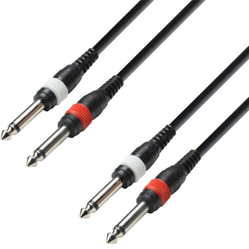 Câble Audio 2 x Jack 6,35 mm mono vers 2 x Jack 6,35 mm mono 1 m