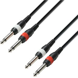 Câble Audio 2 x Jack 6,35 mm mono vers 2 x Jack 6,35 mm mono 6 m