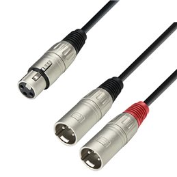 Câble audio embase XLR sur 2 connecteurs XLR, 3 m
