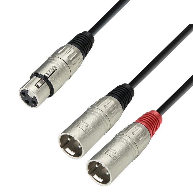 Câble audio embase XLR sur 2 connecteurs XLR, 6 m