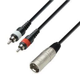 Câble audio connecteur XLR sur 2 connecteurs RCA, 1 m