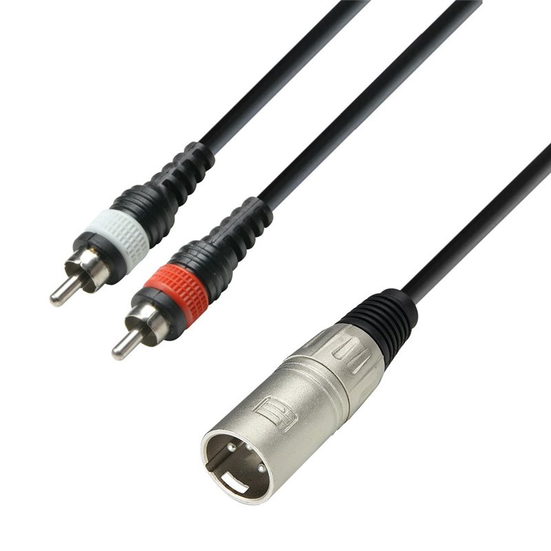 Câble audio connecteur XLR sur 2 connecteurs RCA, 1 m