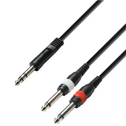 Câble Audio Jack 6,35 mm stéréo vers 2 x Jack 6,35 mm mono 1 m