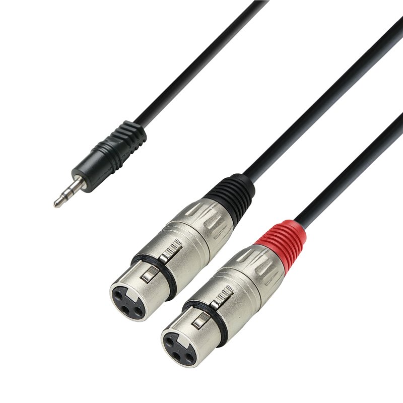 Câble audio connecteur jack stéréo 3,5 mm sur 2 embases XLR, 3 m