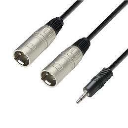 Audio Cable 3.5 mm Jack stereo to 2 x XLR male 1 m