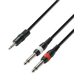 Câble Audio Mini-Jack 3,5 mm stéréo vers 2 x Jack 6,35 mm mono 1 m