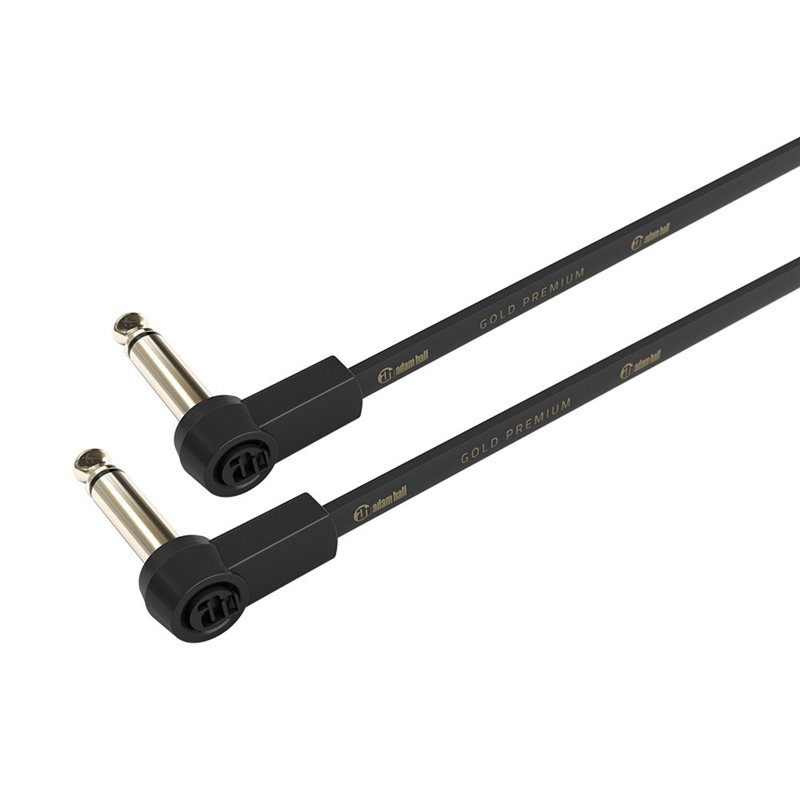 Flat Audio Cable, 6.3 mm Mono Gold Plug, 0.1 m