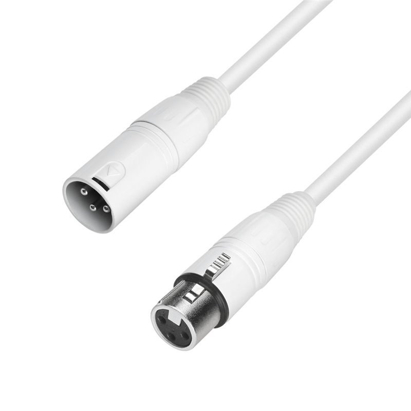 Câble Micro XLR mâle vers XLR femelle 2,5 m blanc