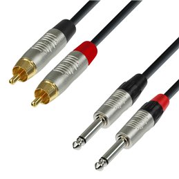 Câble Audio REAN 2 x RCA mâle vers 2 x Jack 6,35 mm mono 0,6 m