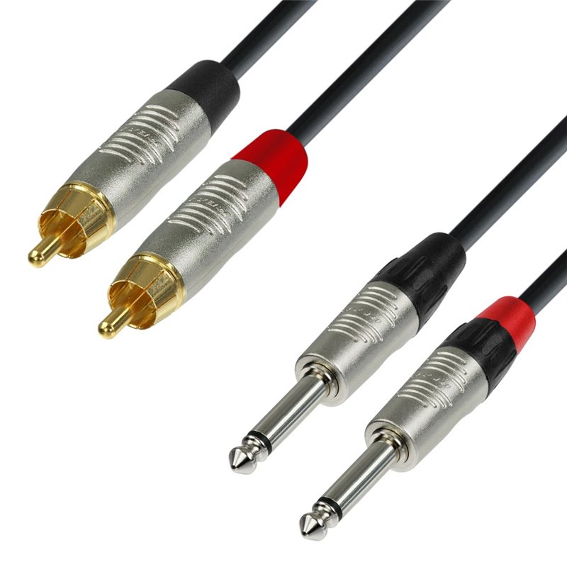 Câble Audio REAN 2 x RCA mâle vers 2 x Jack 6,35 mm mono 1,5 m