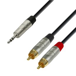 Câble Audio REAN Mini-Jack 3,5 mm stéréo vers 2 x RCA mâle 0,9 m