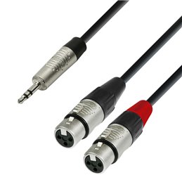 Câble Audio REAN Mini-Jack 3,5 mm stéréo vers 2 x XLR femelle 1,8 m