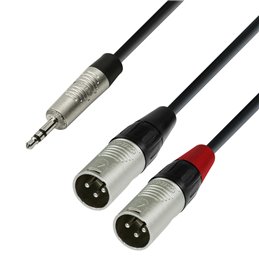Câble Audio REAN Mini-Jack 3,5 mm stéréo vers 2 x XLR mâle 1,8 m
