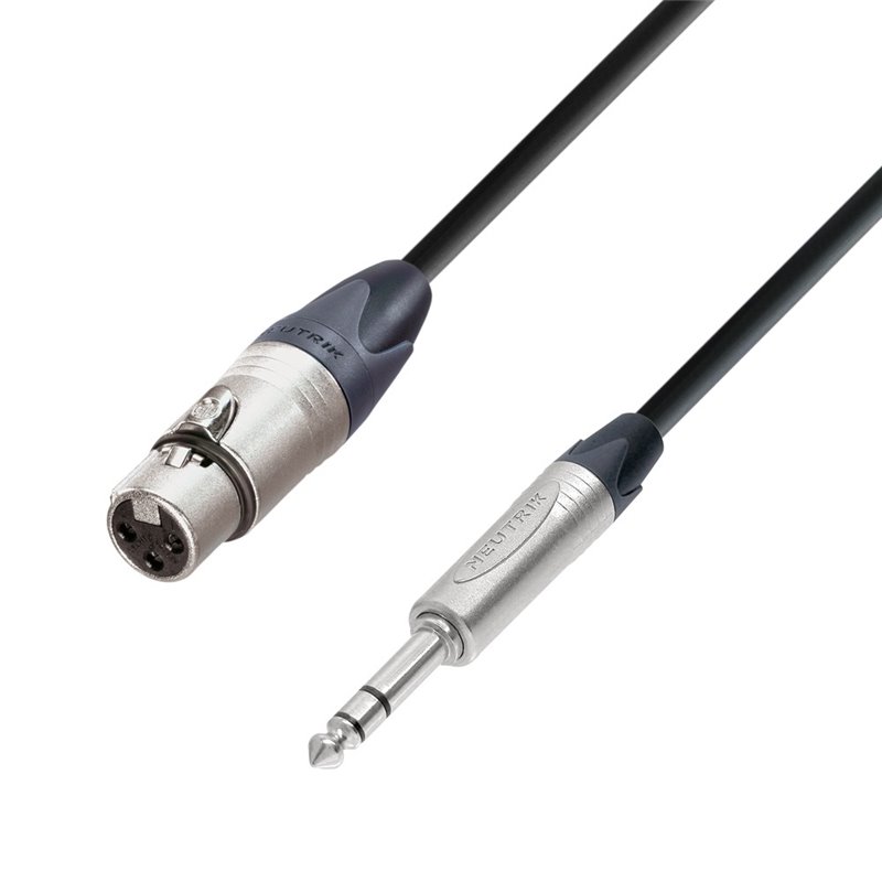 Câble Micro Neutrik XLR femelle vers Jack 6,35 mm TRS stéréo 5 m