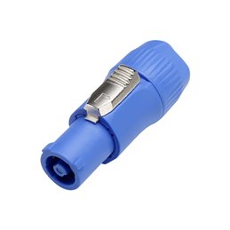 Prise pour câble avec verrouillage, Power-In, fixation vissante, bleue