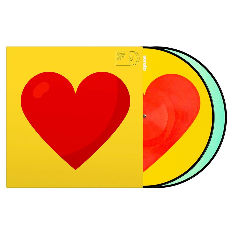 Vinyl Control Tone 12P emoji Donut/Heart, paire
