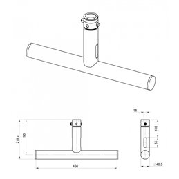 BT-TRUSS T-Drop arm BLK 450x195