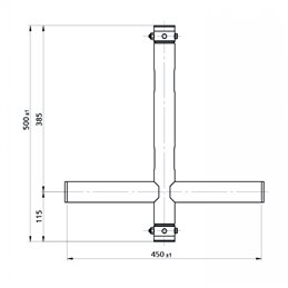 BT-TRUSS T-Drop arm Thru BLK 450x500