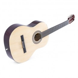 Pack guitare classique, couleur bois naturel, avec accordeur sangle housse médiators