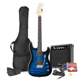 GigKit Pack guitare électrique Rock, effet matelassé, bleu foncé