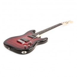 GigKit Pack guitare électrique Rock, effet matelassé, rouge foncé