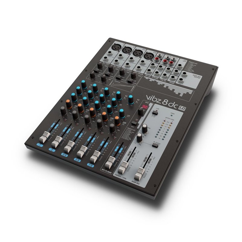 Table de mixage 8 canaux avec effets et compresseur intégrés Table de mixage 8 canaux avec effets et compresseur intégrés