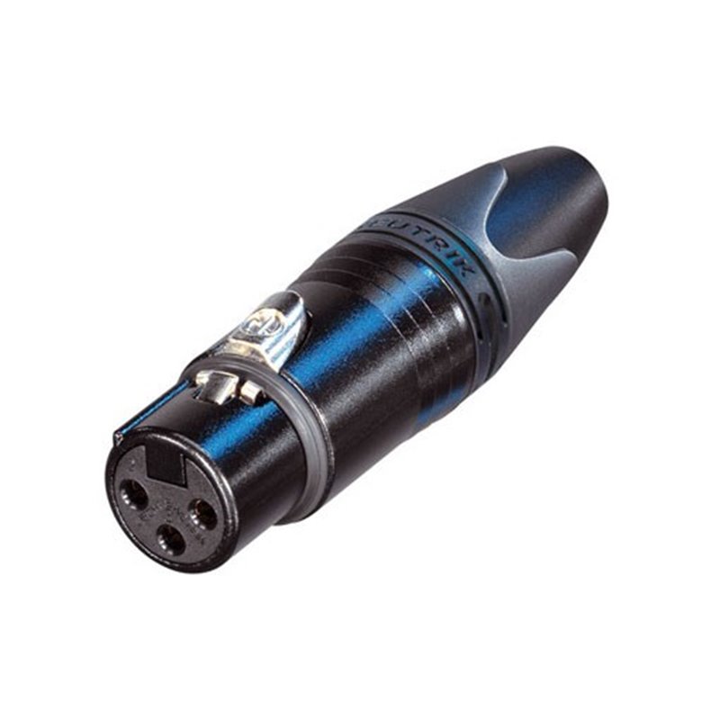 3 Pin female XLR Connector black with Gold Contacts