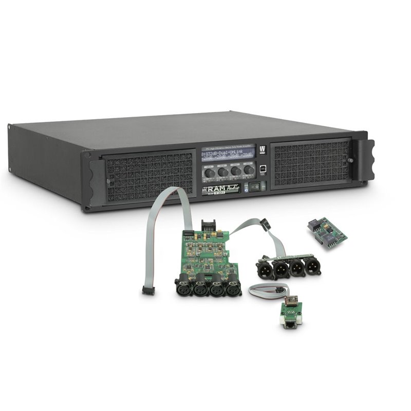 Amplificateur Sono 4 x 2200 W 4 Ohms avec Module DSP avec AES/EBU + Ethernet