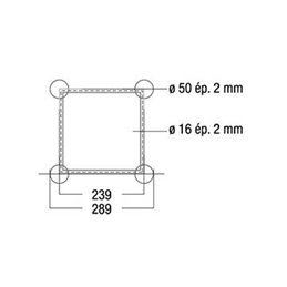 Structure alu carrée 290 0,25m (fournis sans kit)