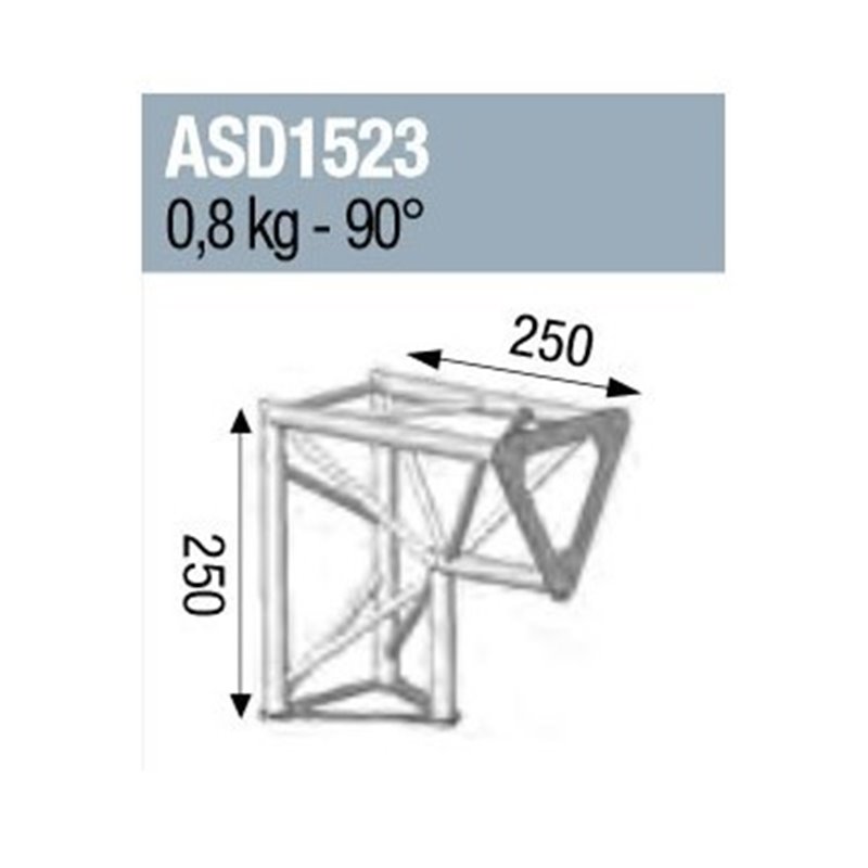 ANGLE 2D 90° SECTION 150 ALU TRIANGULAIRE
