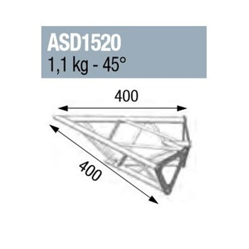 ANGLE 2D 45° SECTION 150 ALU TRIANGULAIRE